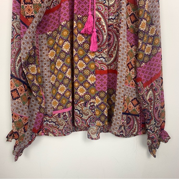 Molly Bracken Boho Patchwork Paisley Blouse - Picture 4 of 8